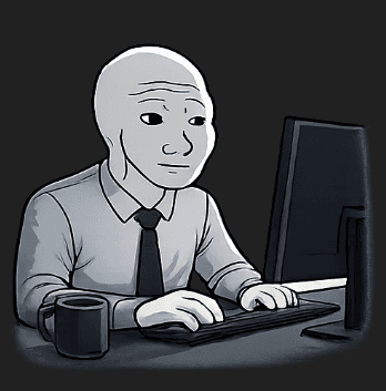 Tired Wojak at desk